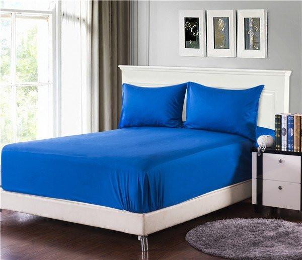 Tache Cotton Deep Blue Fitted Sheet (BS3PC-B)