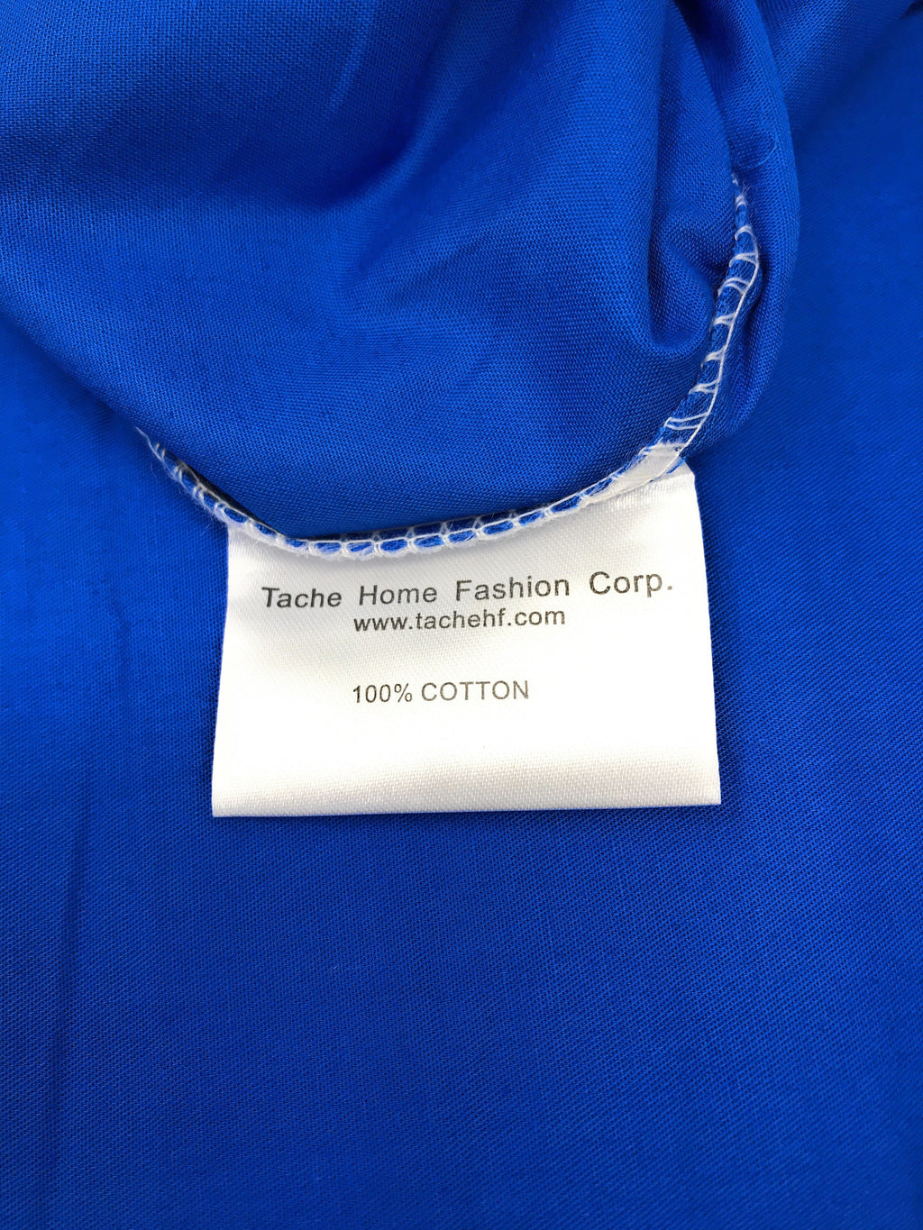 Tache Cotton Deep Blue Fitted Sheet (BS3PC-B)
