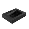Matte Black Integrated Solid Surface Bathroom Basin with Overflow