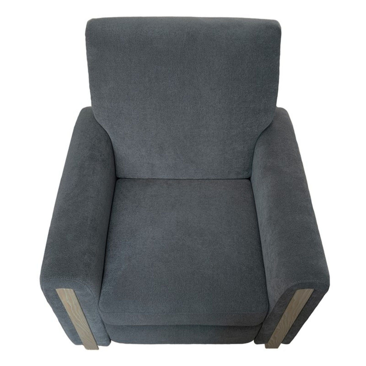Gray Recliner Chair with Solid Wood Frame - No Assembly Required