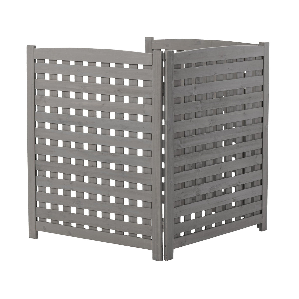 3 Panel Outdoor Air Conditioner Fence Screen with Solid Wood - Light Brown or Dark Gray