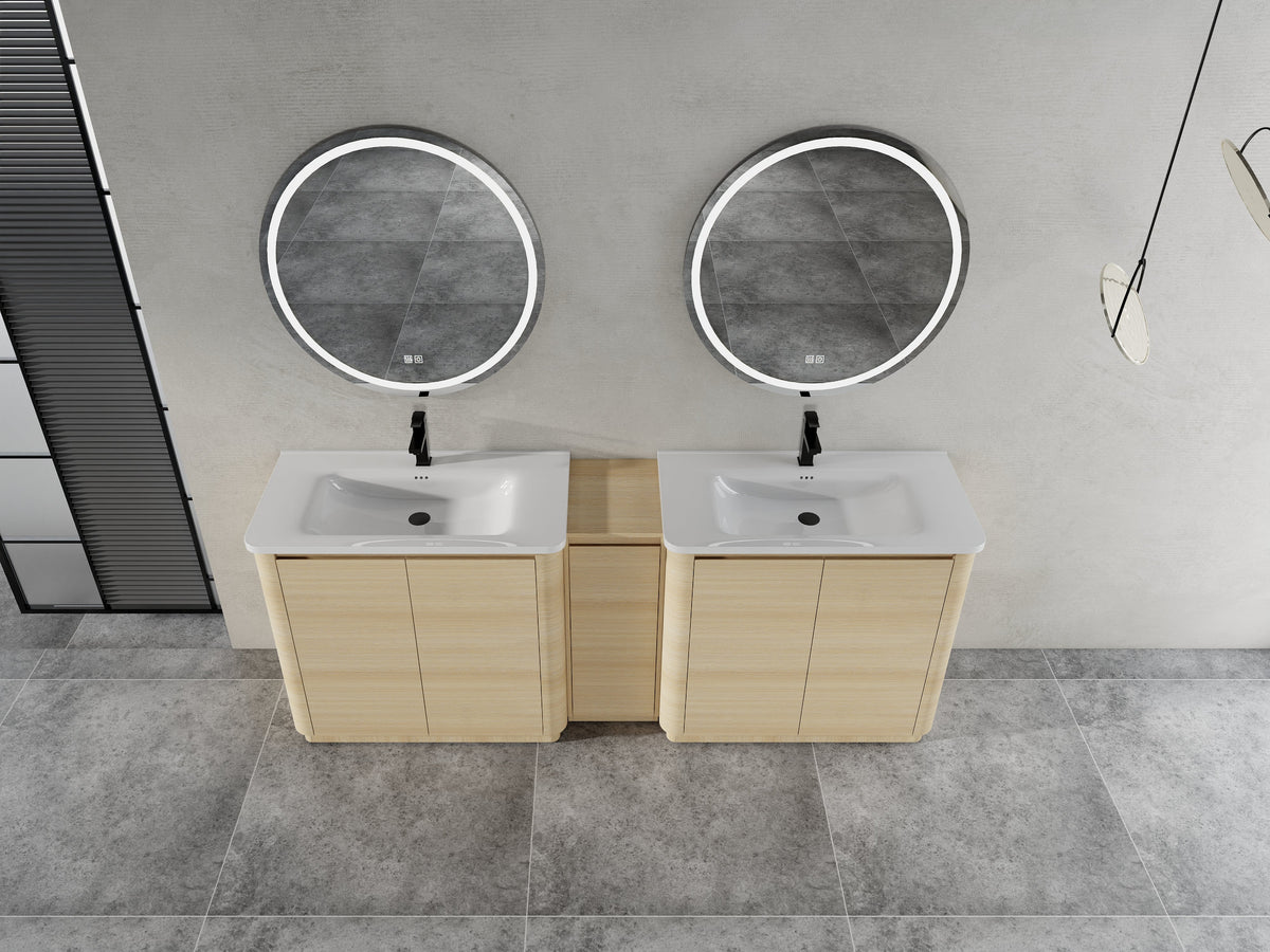 92'' Freestanding Bathroom Vanity with Soft-Close Doors - Ameican White Oak or Imitative Oak