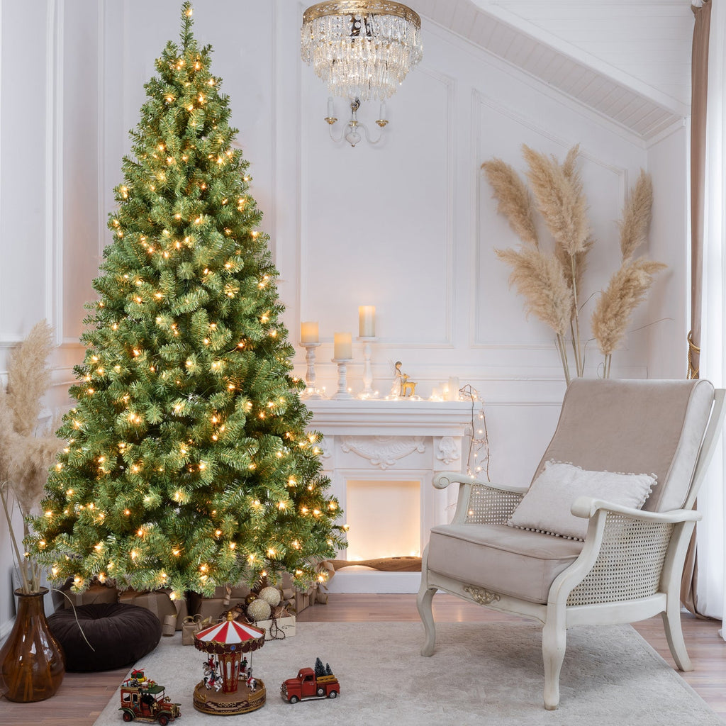7ft Pre-Lit PVC Christmas Tree with 400 UL Lights - Green