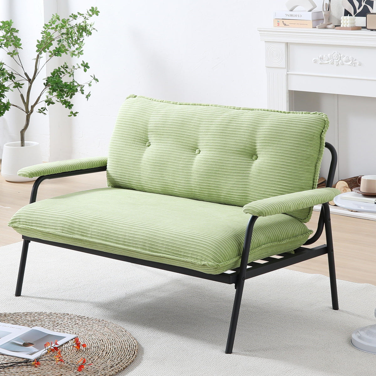 Modern Metal Frame Sofa with Sponge Filling - Beige