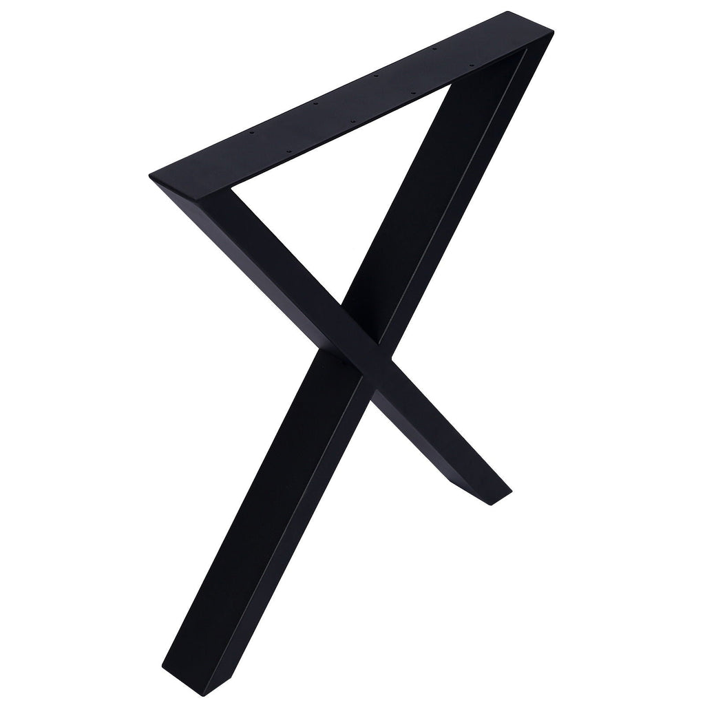 Wide Metal Table Legs with X-Frame Heavy Duty Steel - Black