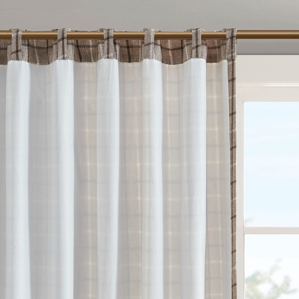 Plaid Rod Pocket Curtain Panel with Fleece Lining - Multicolor