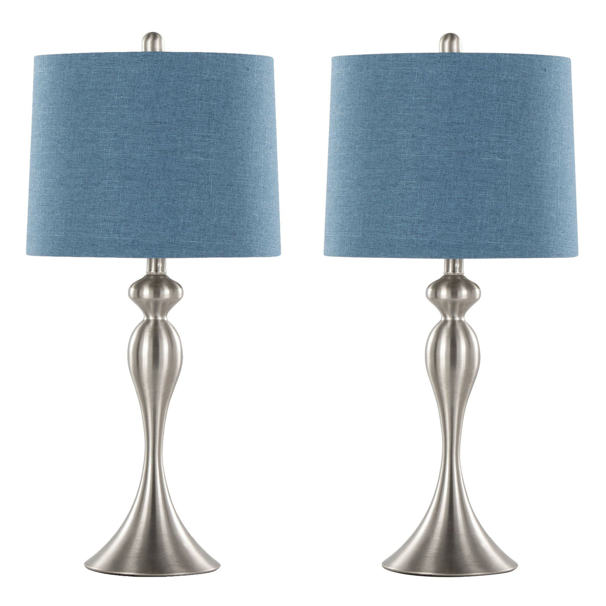 Ashland Contemporary Table Lamp Set with Double-Layer Shade - Multiple Colors