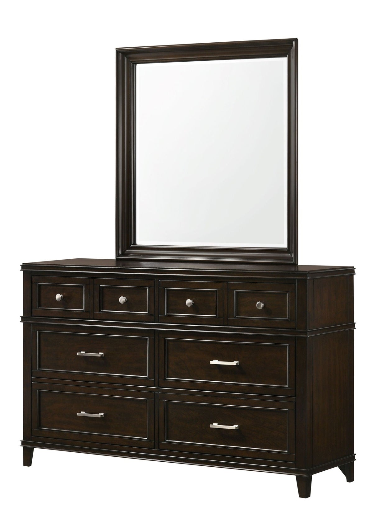 Mahogany 6 Drawer Dresser with Spacious Storage - Merlot