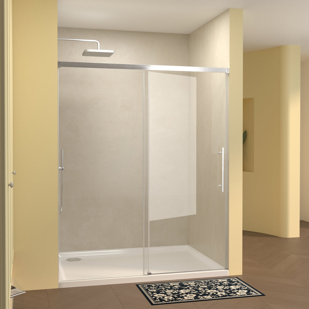 48" Single Sliding Shower Door with Frameless Tempered Glass - Clear