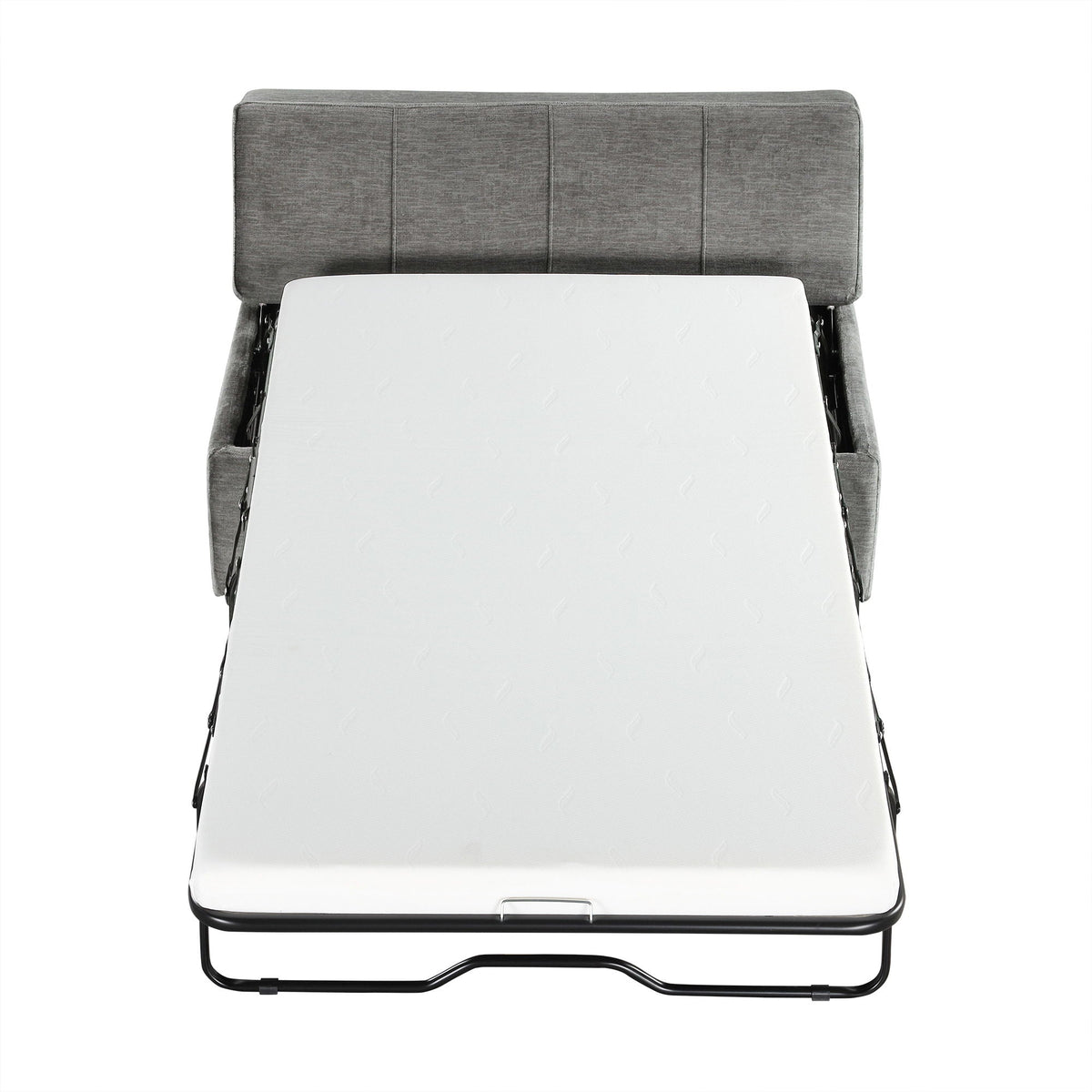 Twin Size Folding Ottoman Sleeper Bed with Mattress - Light Brown, Black, Dark Gray, White