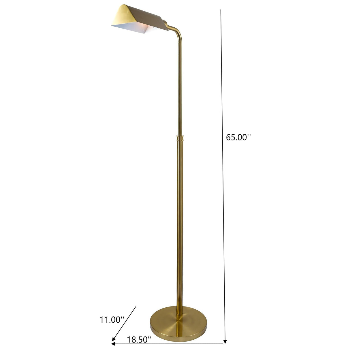 Gold Floor Lamp with Slim Profile and Sturdy Metal Base - Elara