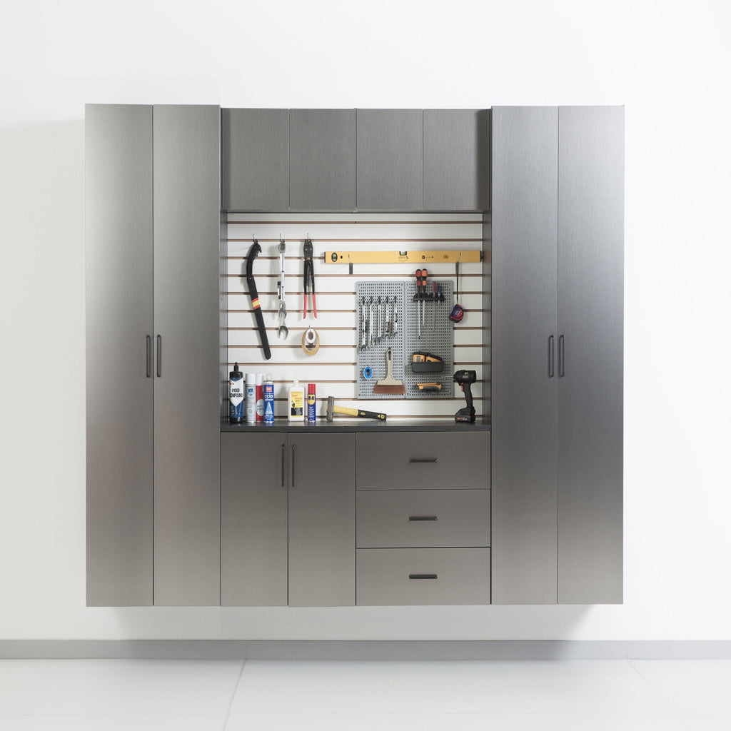 Astro Series Garage Cabinet Set with Soft Closing Drawers - Metallic Gray