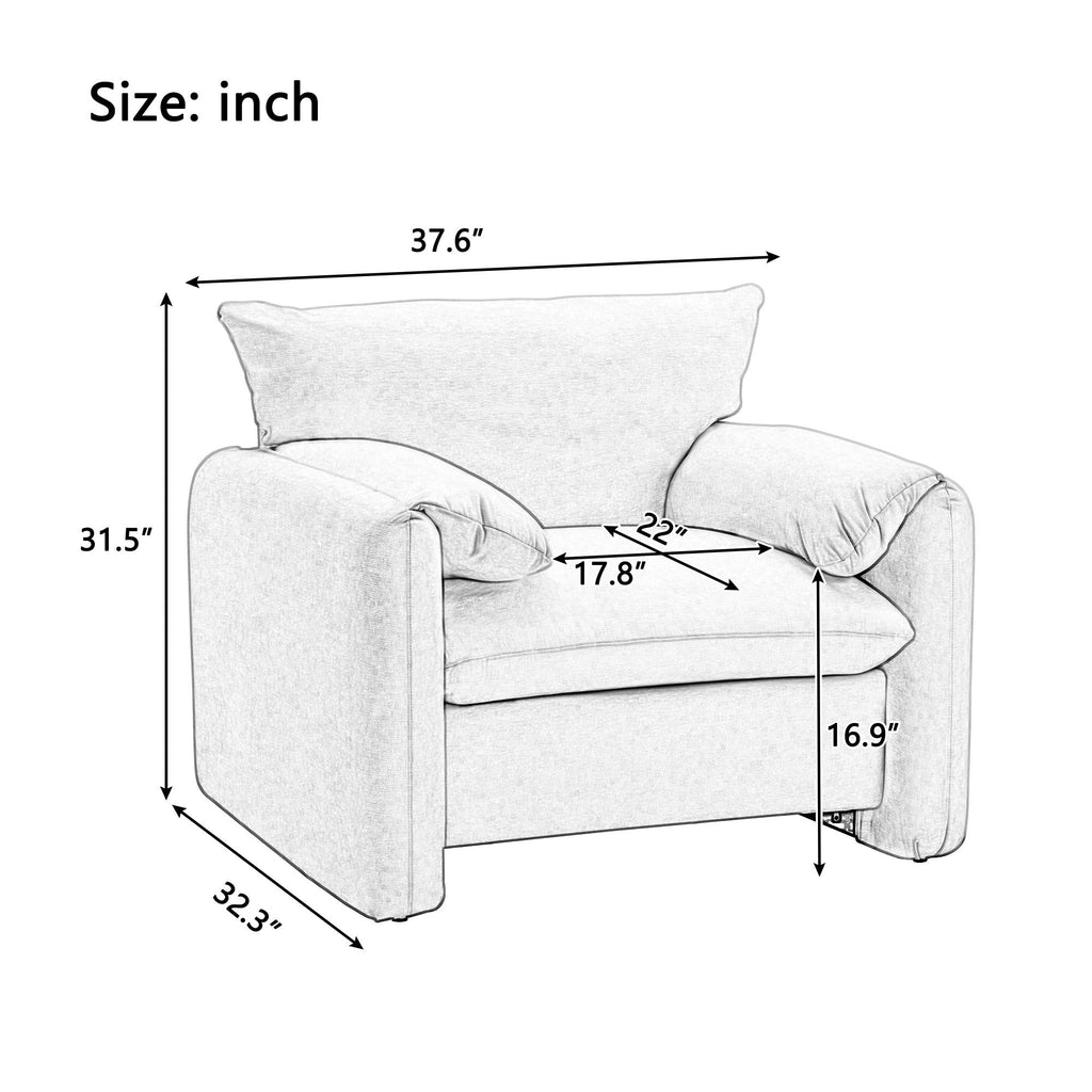 Oversized Accent Single Sofa Lounge Chair with Stain-Resistant Chenille - Matcha Green