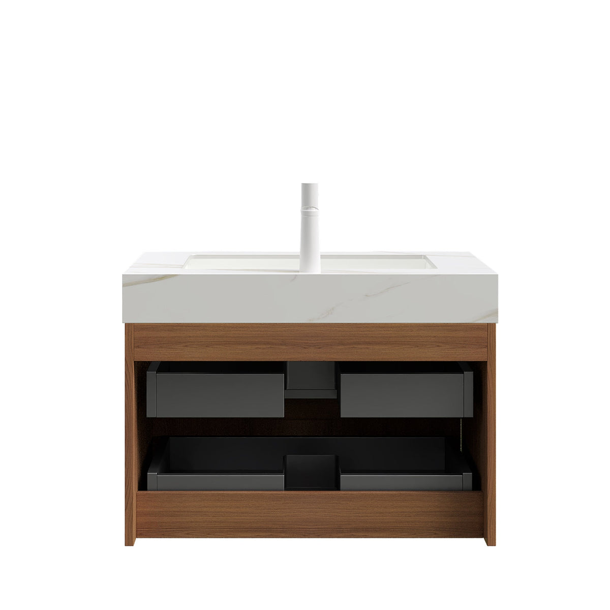 Tilley 30" Bathroom Vanity & Sink with Sintered Stone - Calacatta