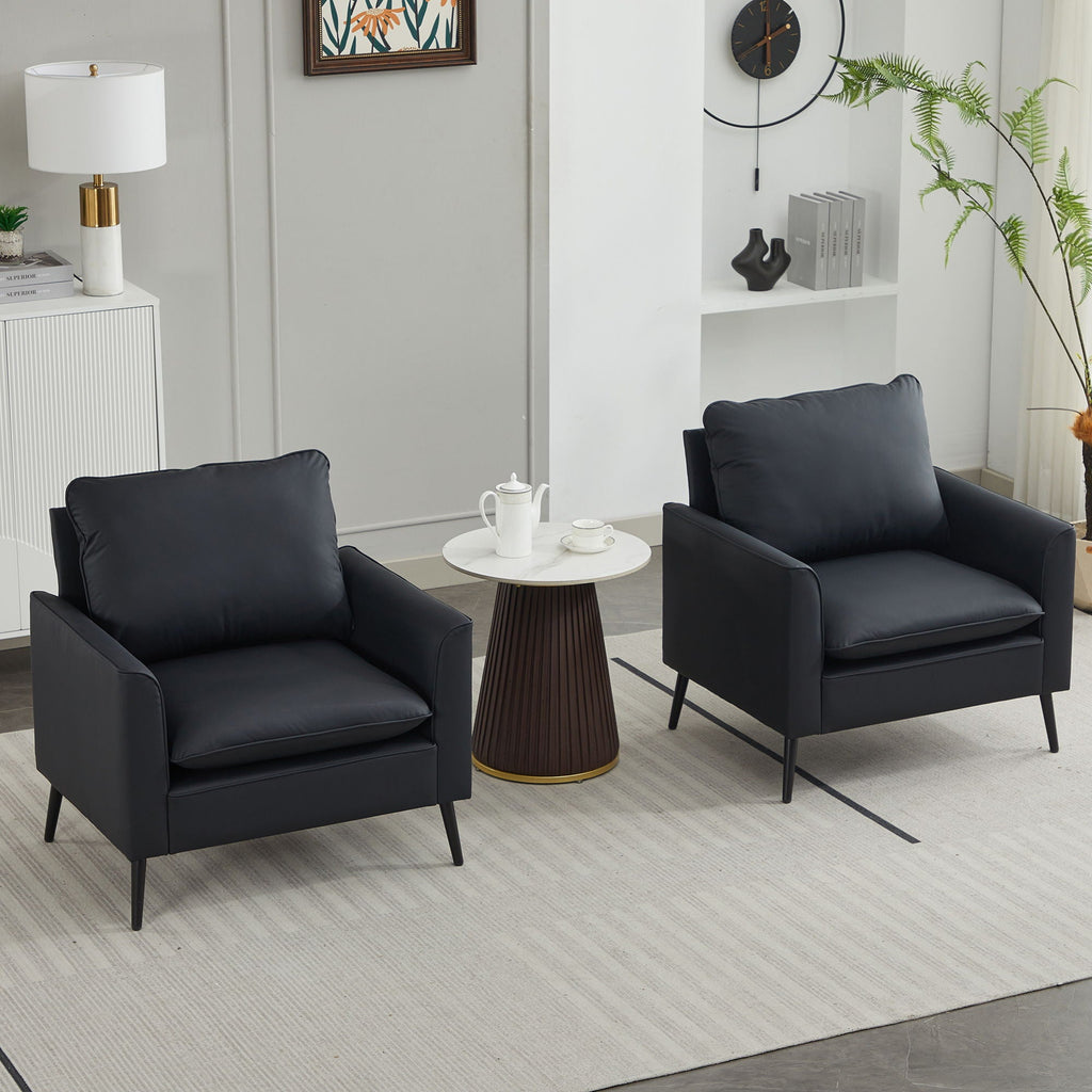 Nordic Retro Light Luxury Upholstered Sofa Chair Set of 2 with Cushions - Multiple Colors
