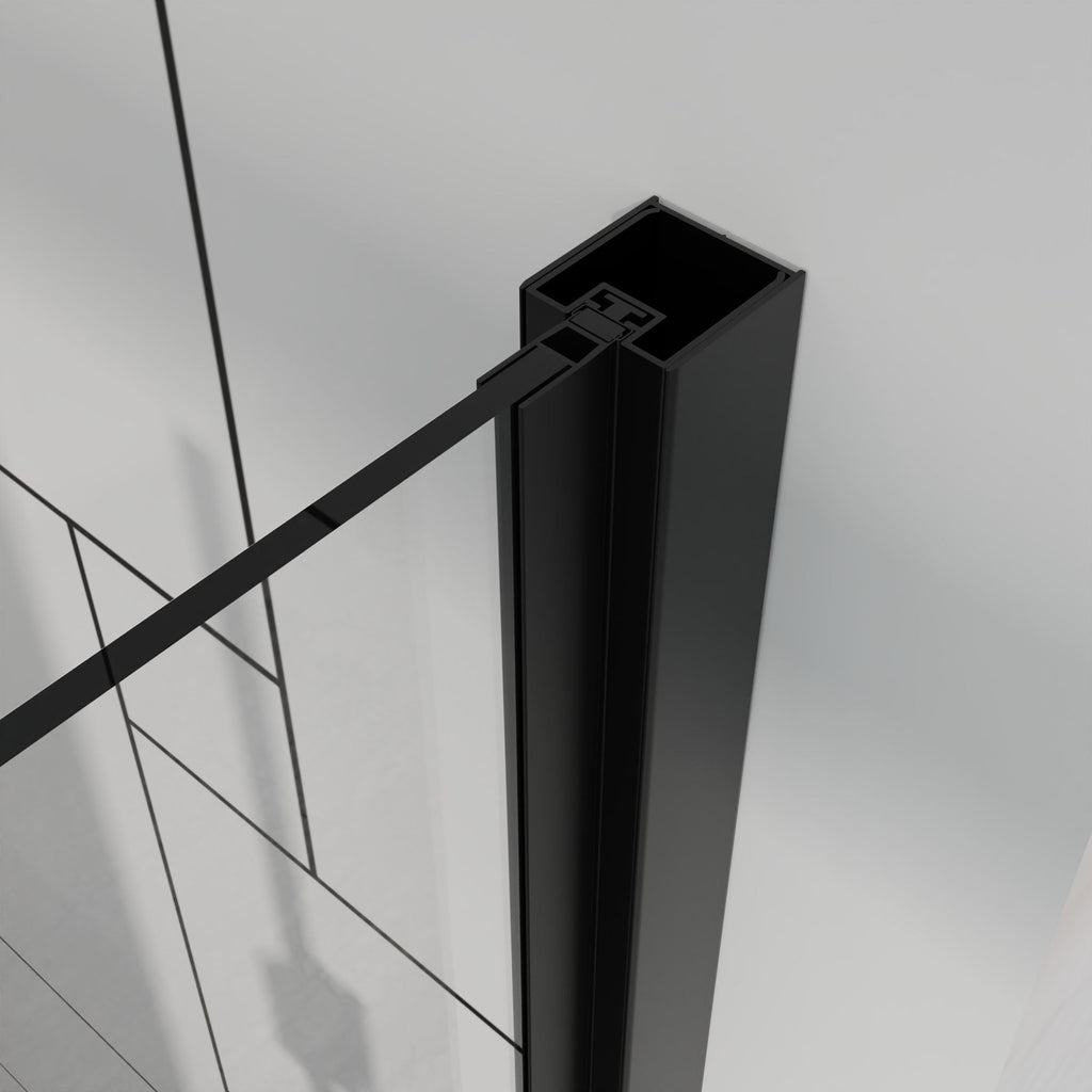 Bifold Frameless Shower Door with Tempered Clear Glass - Pearl Silver or Black