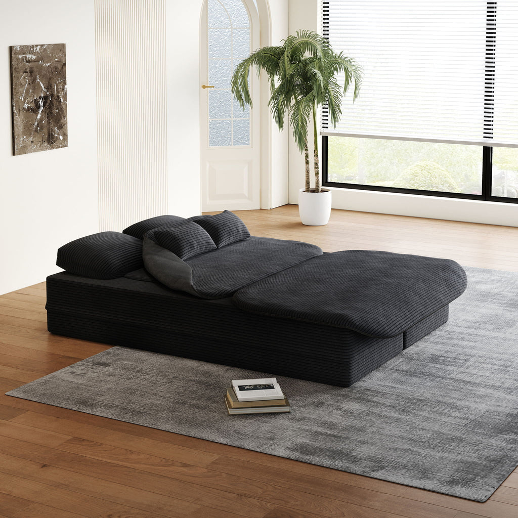 2 In 1 Foldable Sofa Bed with Multi Functional Blanket - Futon Sofa
