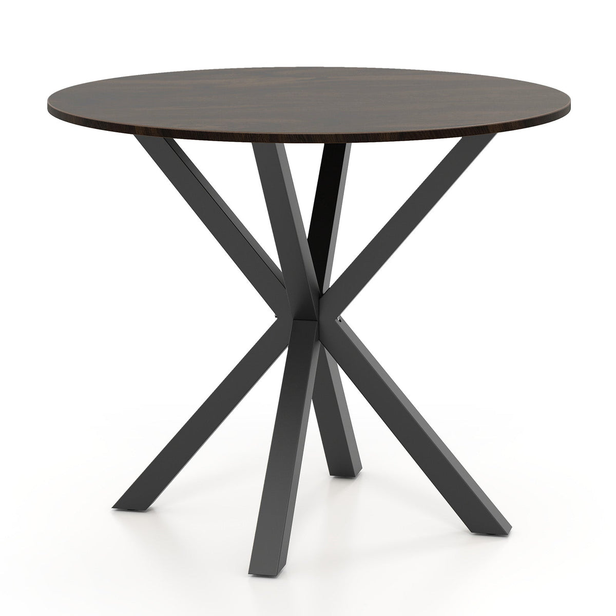 36 Inch Wood Dining Table with Intersecting Pedestal Base for 2-4 People