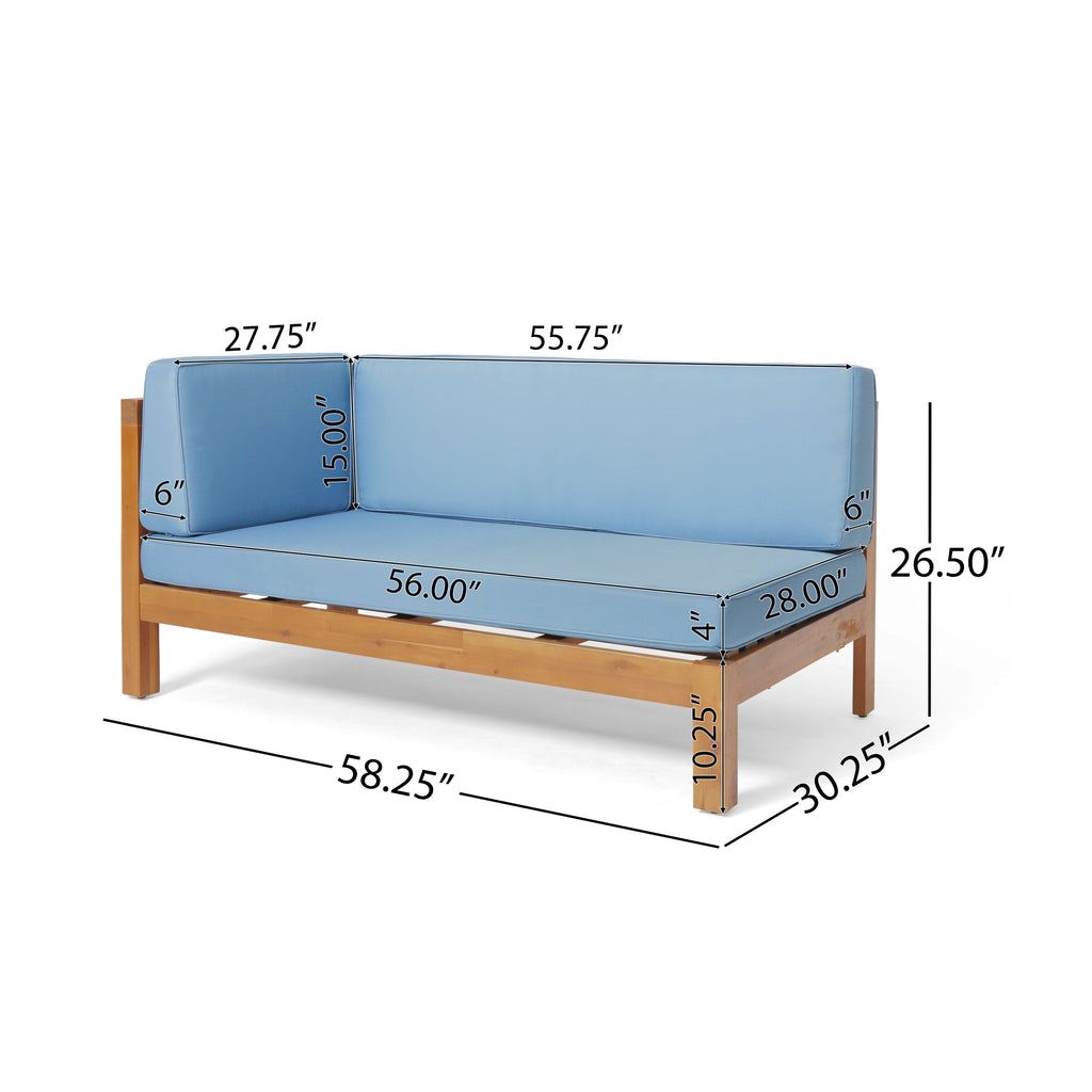 Brava X-Back 4-Piece Outdoor Sofa Set with Water-Resistant Cushions - Blue