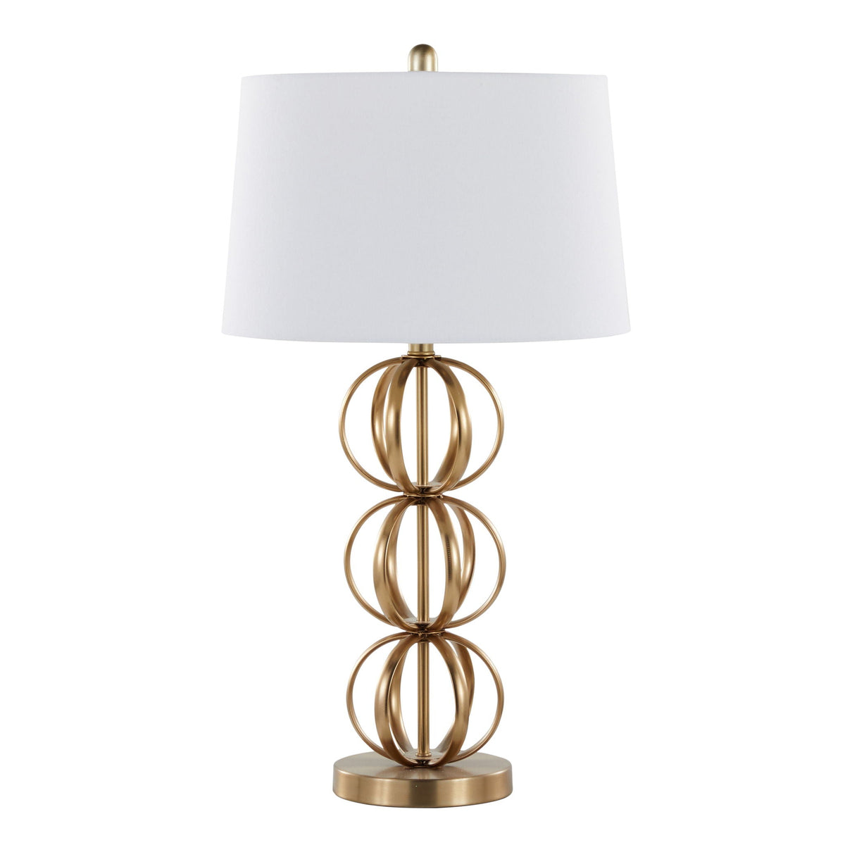 Contemporary Table Lamp Set with Wire Orb Design - Gold / White
