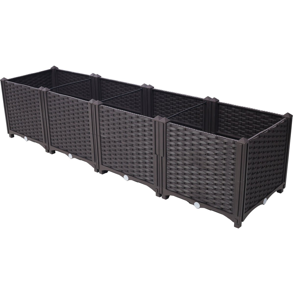 Deep Raised Garden Bed Plastic Planter Box with Self-Watering System - Polypropylene