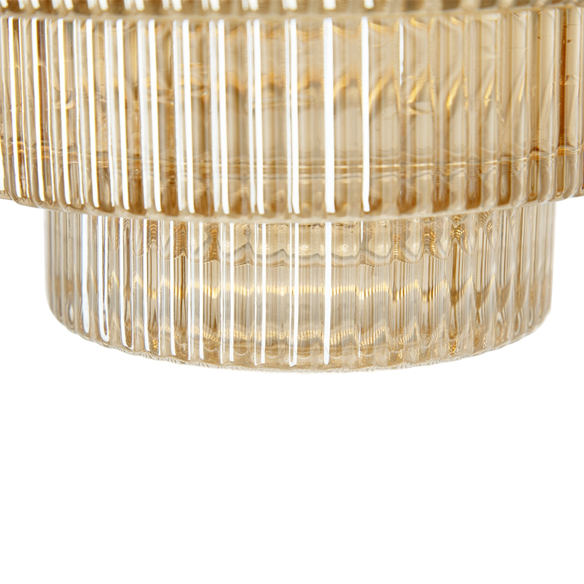 Tiered Geometric Glass Vase with Amber Luster Finish - Multicolor