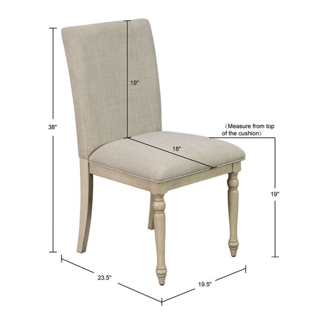 Upholstered Dining Chair Set with Turned Legs - Light Gray