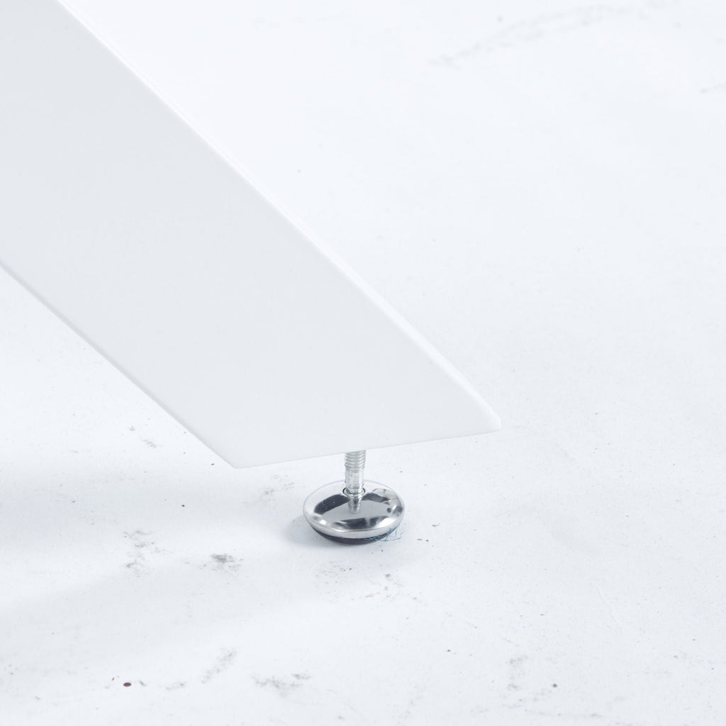 Dining Table With Cross Metal Leg And Tempered Glass