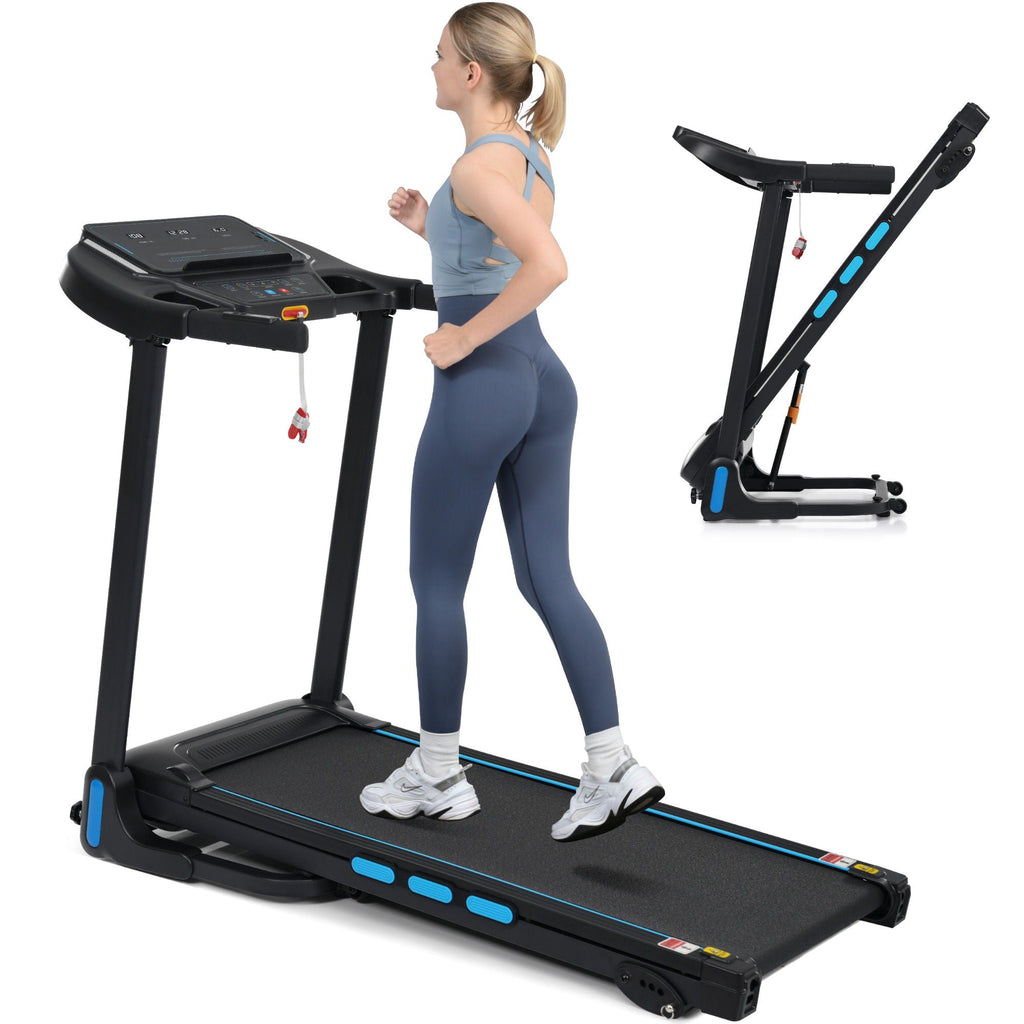 3.5Hp Hydraulic System Auto Foldable Treadmill with Incline - Black