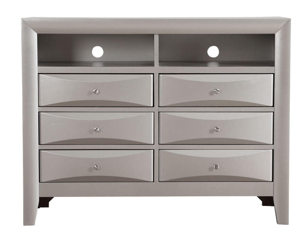 Media Chest with Modern Beveled Drawer Fronts - Multiple Colors