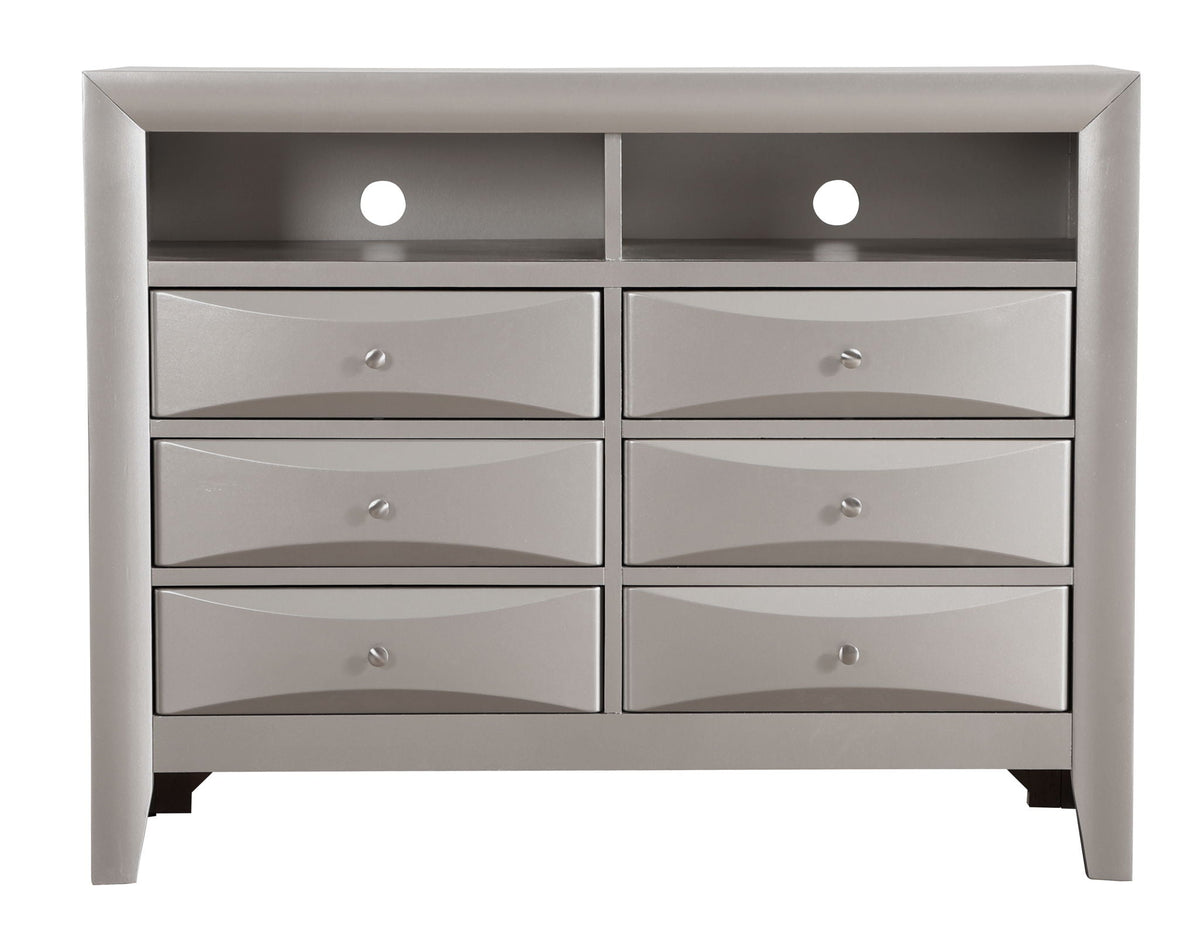 Media Chest with Modern Beveled Drawer Fronts - Multiple Colors