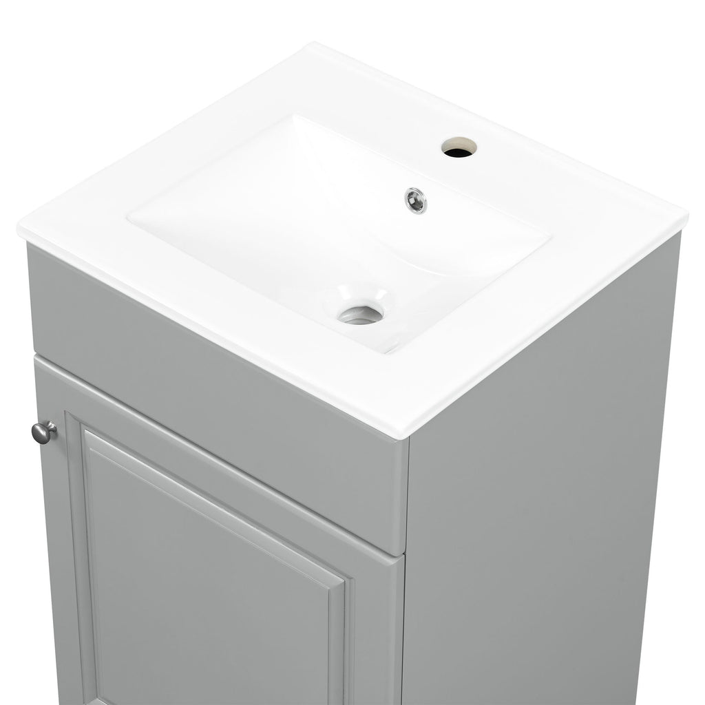 Bathroom Vanity with Sink and Adjustable Shelf - Multiple Colors
