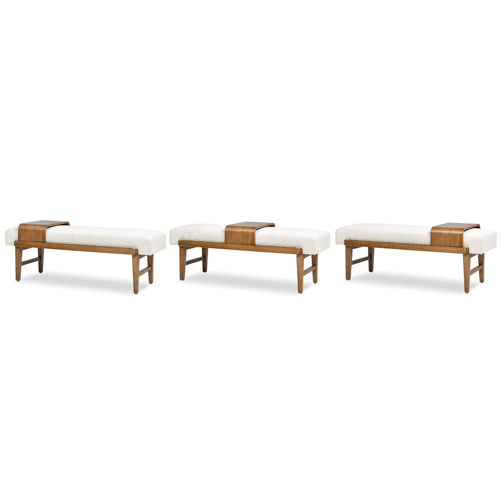 Modern Telephone Bench with Sliding Shelf – Ivory White