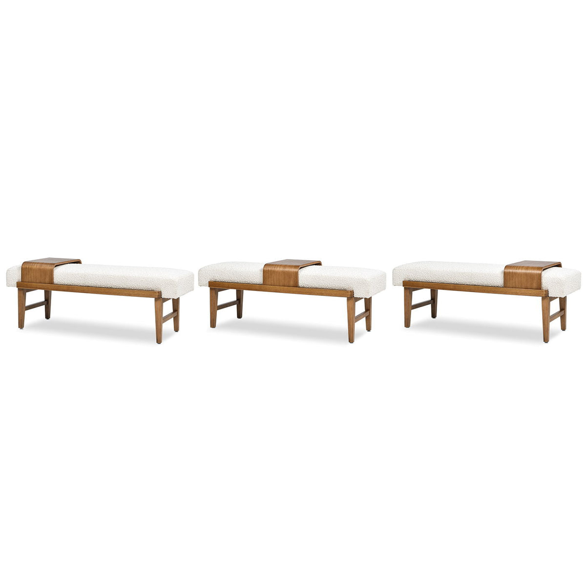 Modern Telephone Bench with Sliding Shelf – Ivory White