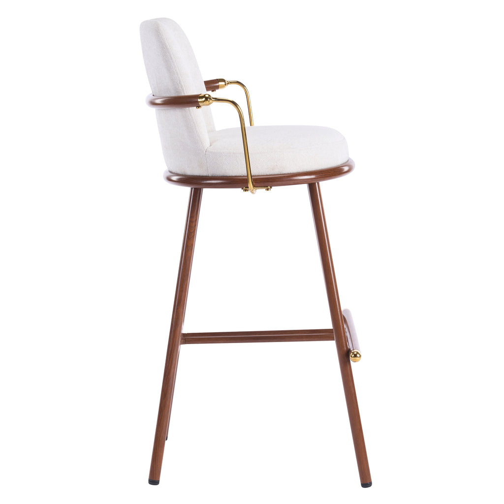 Chaya Indoor Upholstered Bar Stool with Metal Frame - Beige