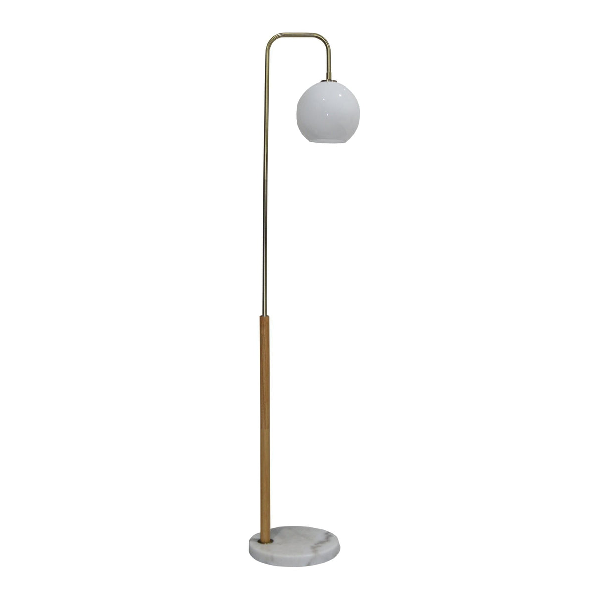 Tall Corner Floor Lamp with Foot Switch - White