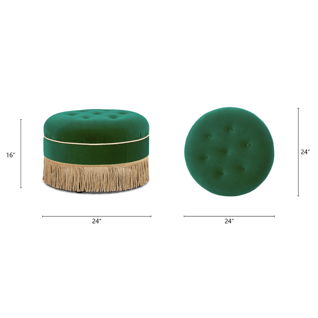 Yolanda 24" Round Upholstered Accent Ottoman
