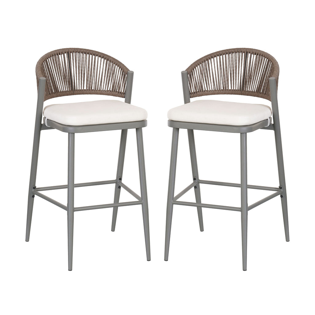 Outdoor Bar Height Metal Frame Counter Stools