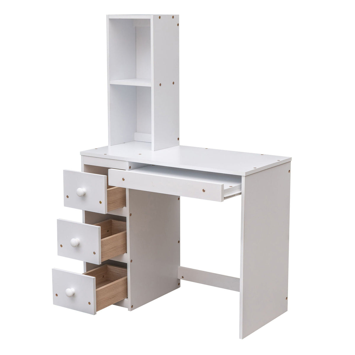 Storage Loft Bed with Stand Alone Bed and Desk - Twin Size