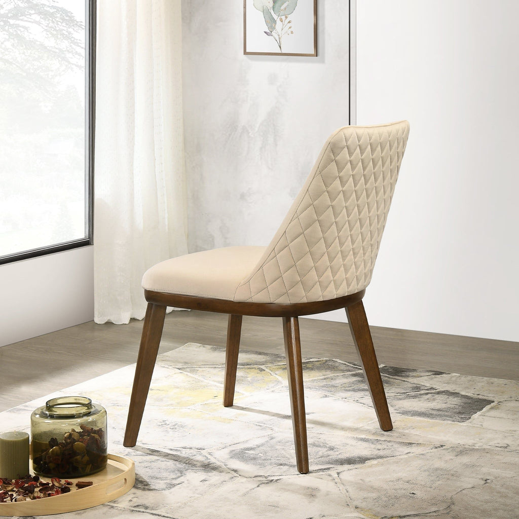 Mid-Century Dining Chair Set of 2 with Solid Wood Frame - Blue or Beige