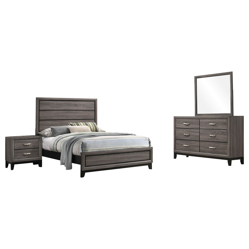 Watson Four-piece Full Bedroom Set Grey Oak