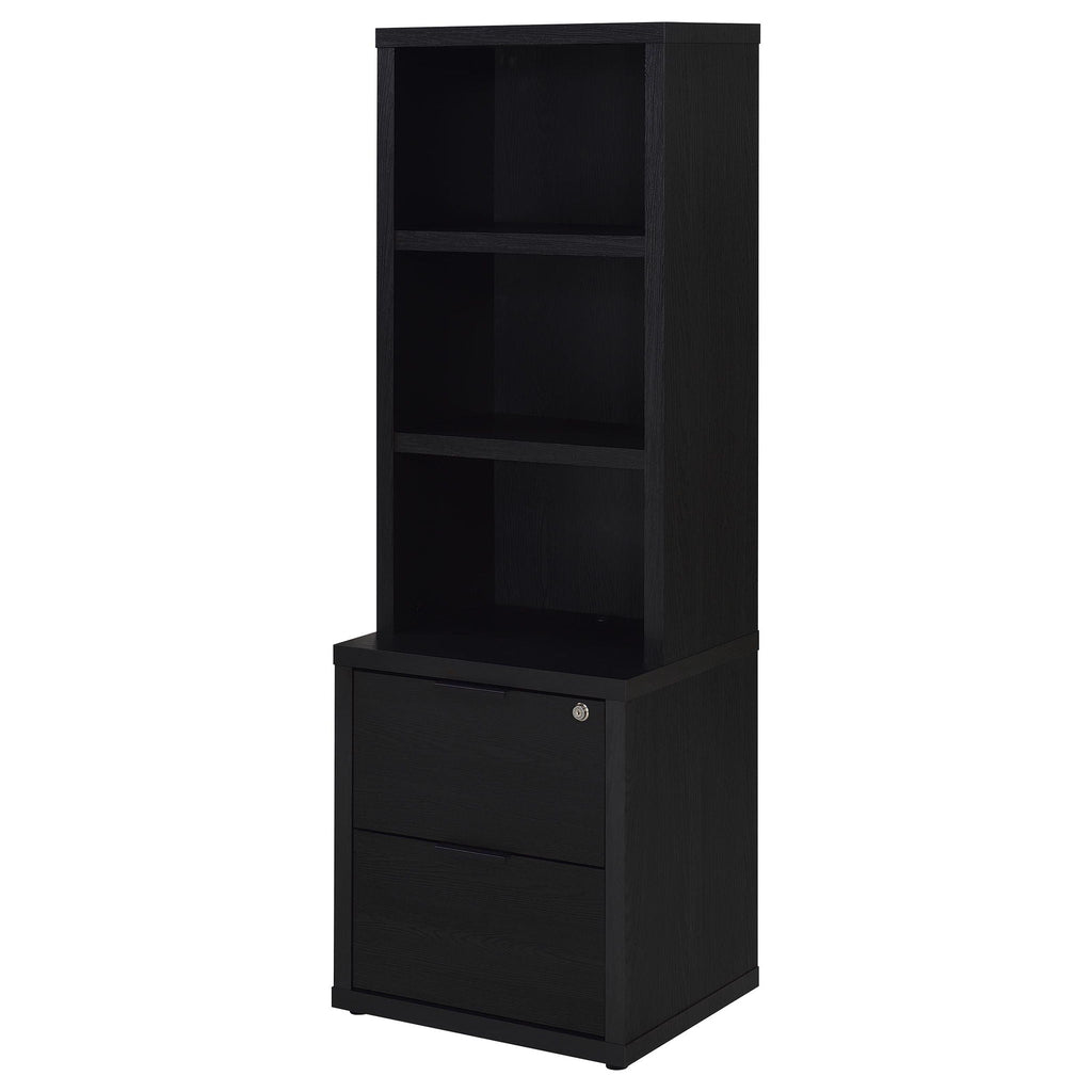 Westpark 3-piece Wall Unit Bookcase Set with USB Black