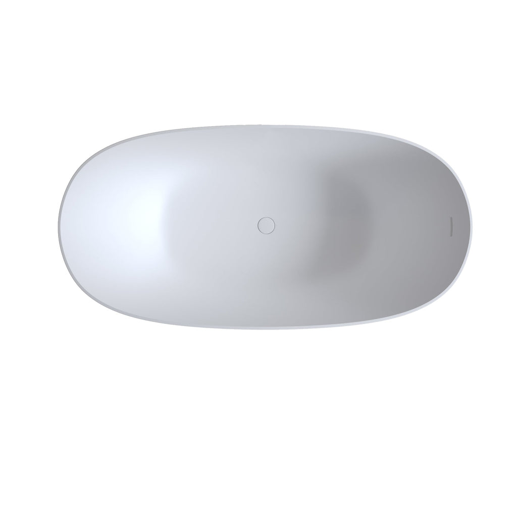 69" Freestanding Bathtub with Solid Resin Stone – White