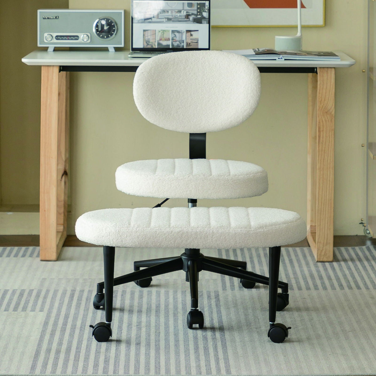 Ergonomic Cross Legged Office Chair with Back Support - Multiple Colors