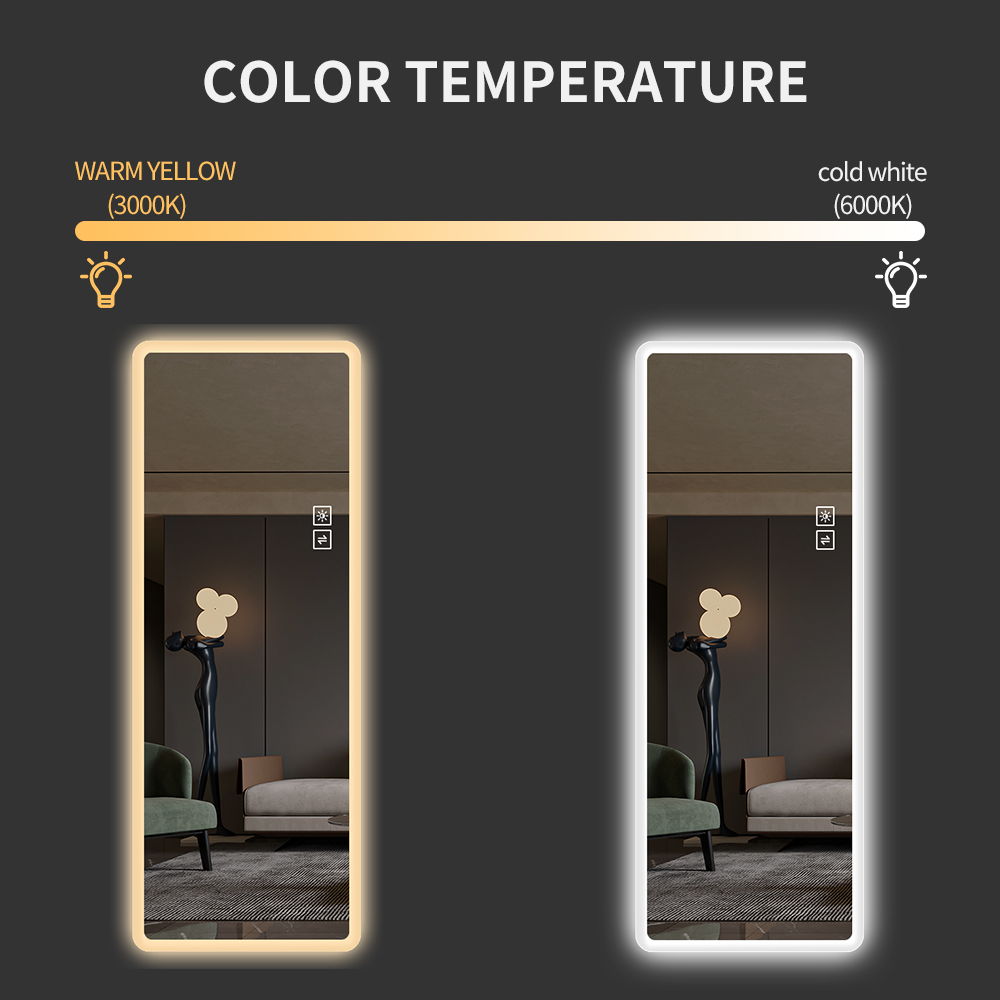 Full Length Lighted Vanity Body Mirror with LED - Clear