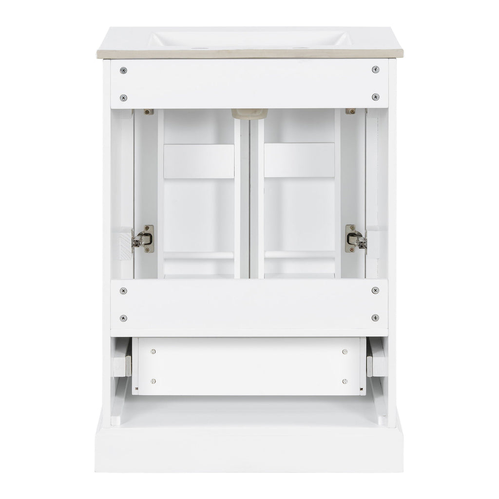 Bathroom Vanity with Sink and Soft Close Doors - White, Black, Green, or Gray