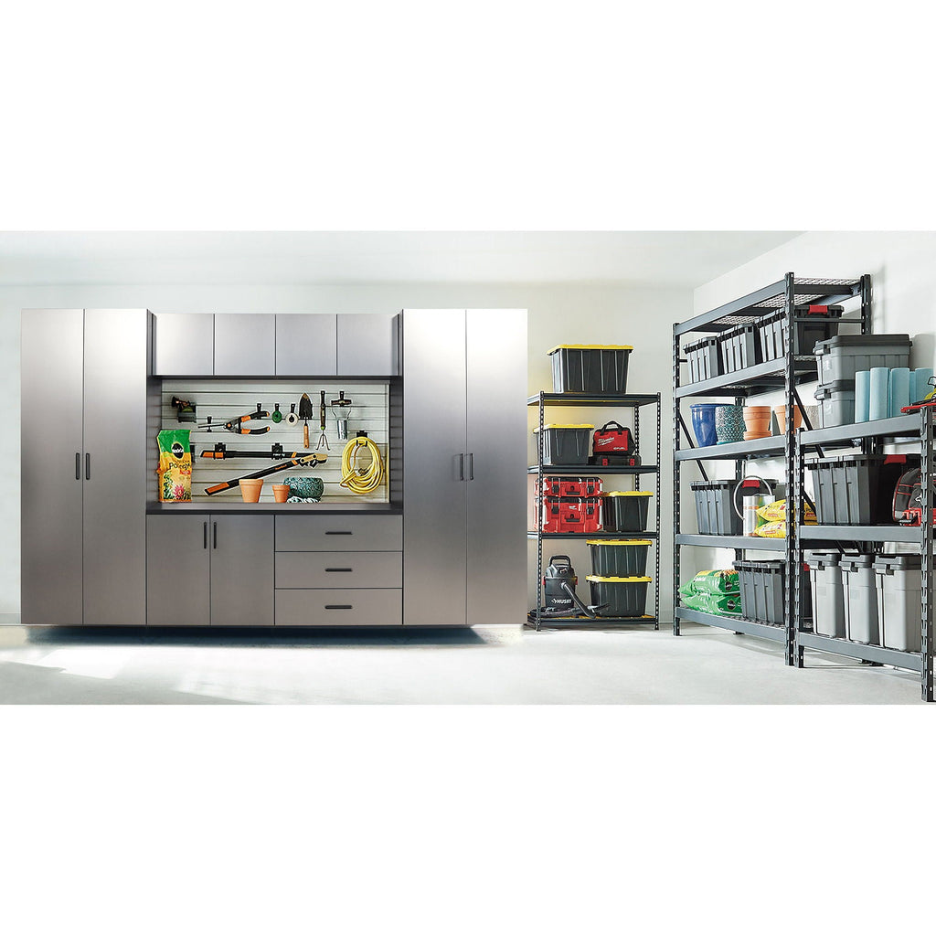 Astro Series Wall Mounted Storage Cabinet with Soft Closing Drawers - Metallic Gray