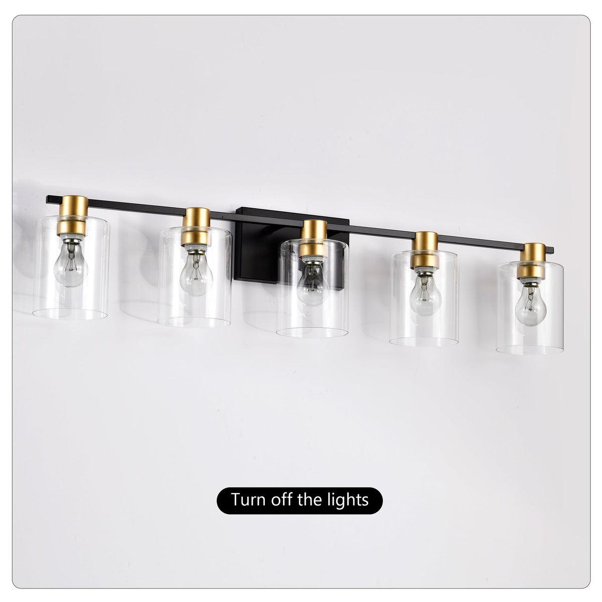 5-Light Matte Bathroom Lighting with Metal Construction - Matte Finish