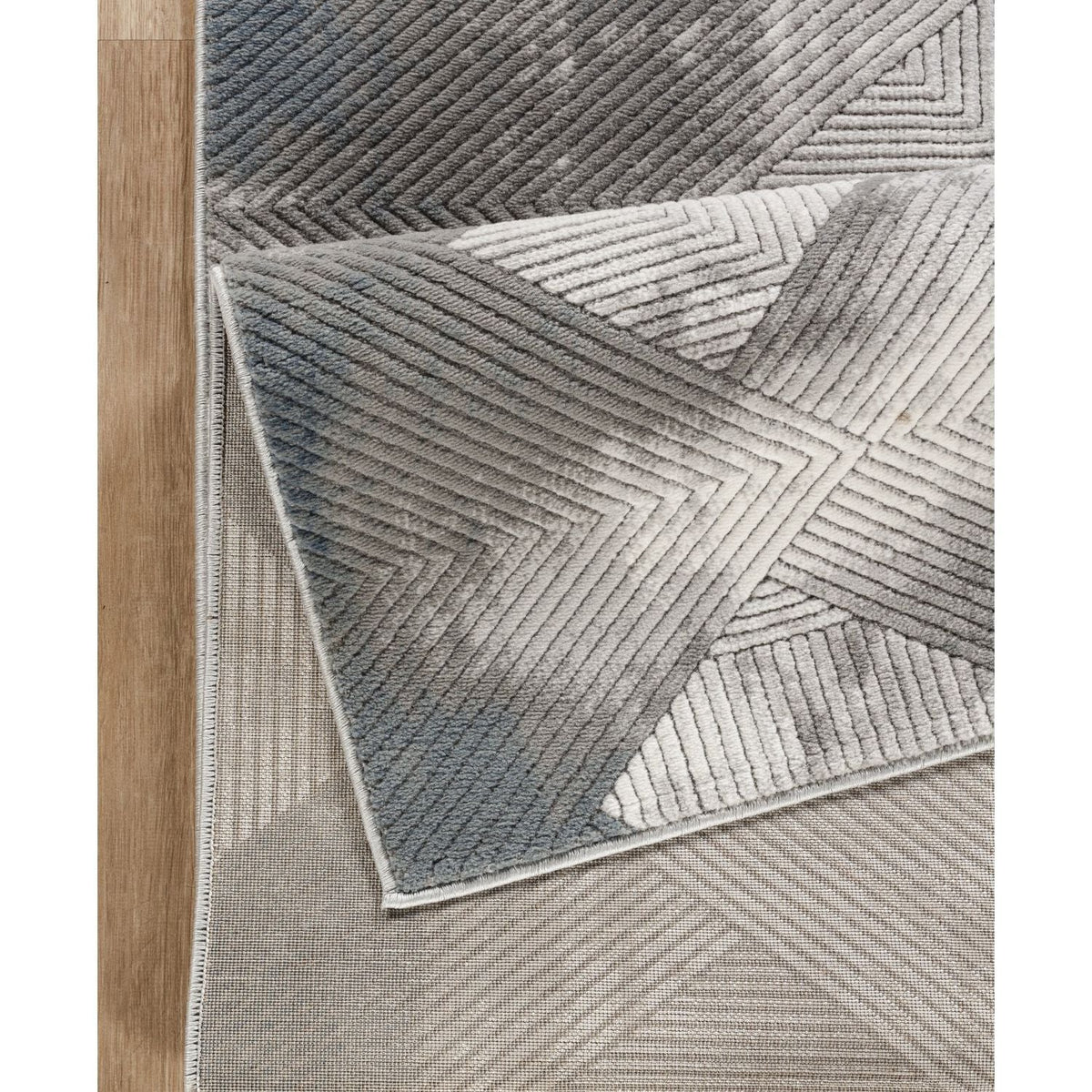 Geometrix Contemporary Area Rug with 3D Effect - Gray
