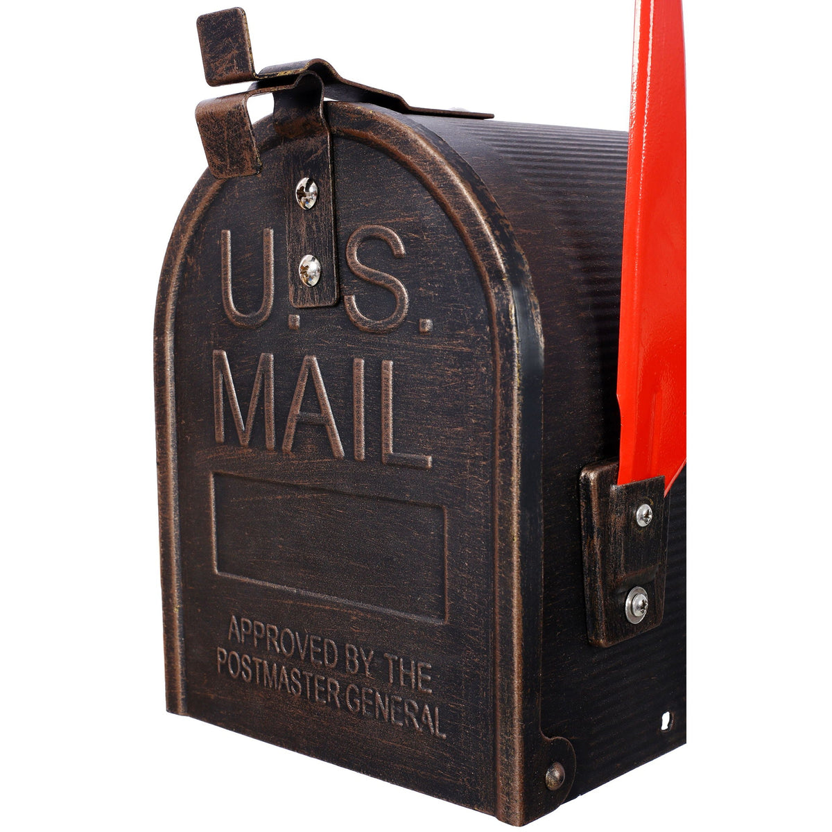 Heavy Duty Cast Aluminum Mailbox with Solar Light - Brown